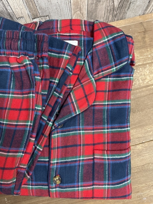 Pyjamas Chaussons Chaussettes Pyjama en flanelle de coton  - LV12 Red Navy Check