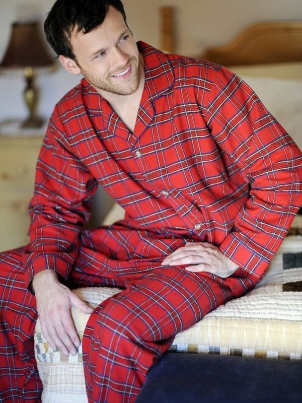 Pyjamas Chaussons Chaussettes Pyjama en flanelle de coton - LV27 Red Tartan