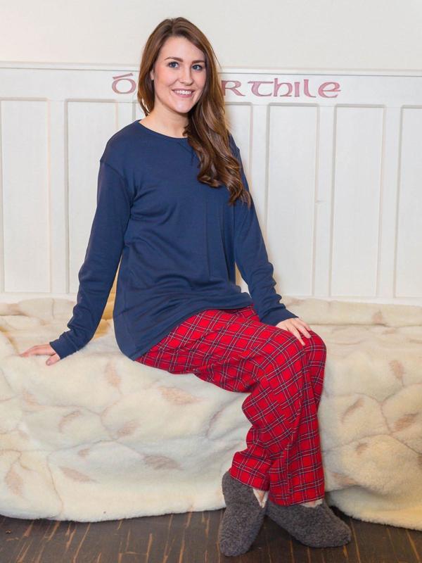 Pyjamas Chaussons Chaussettes Pantalon flanelle mixte - LV27 Red Tartan