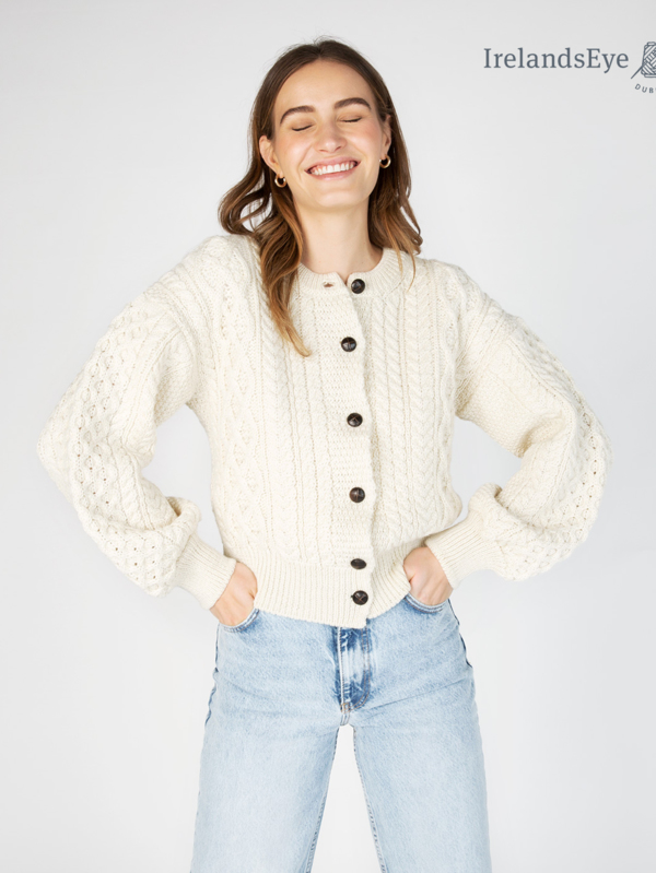 The Blossoms Collection Cropped Cardigan - Natural