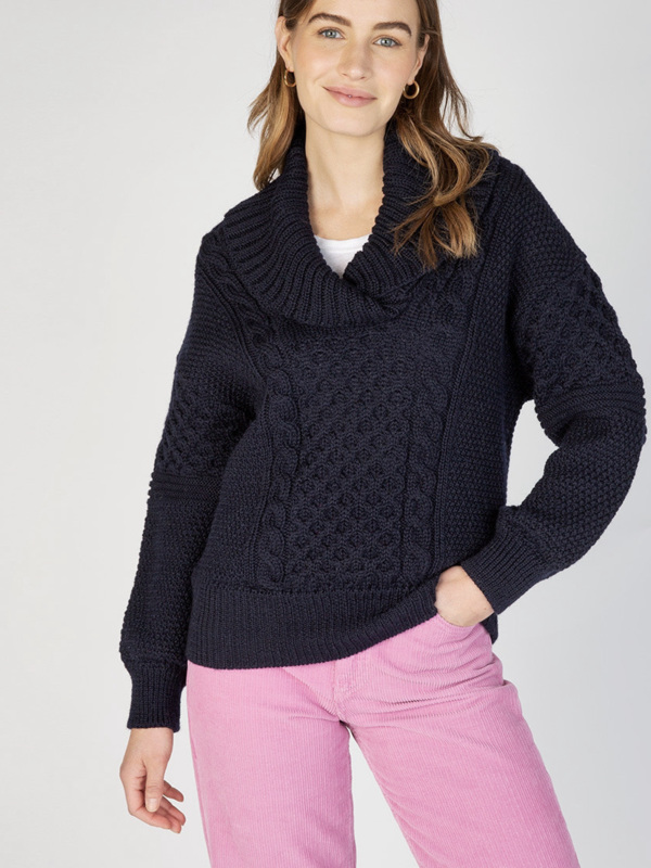 The Blossoms Collection Aster Sweater Oversize - Navy
