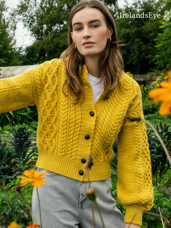 The Blossoms Collection Cropped Cardigan - Sunflower Yellow