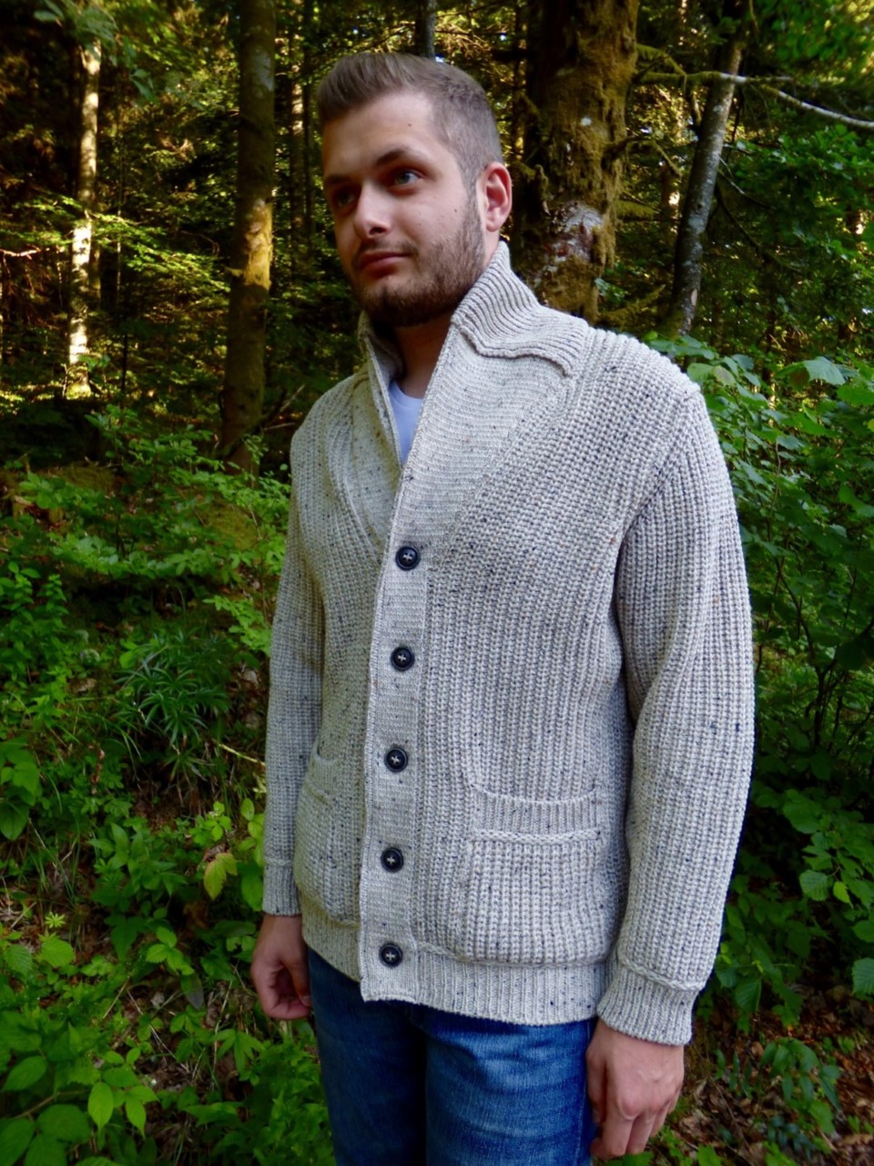 Lake Taupo Harnas Verraad Gilet irlandais chaud laine mérinos boutonné