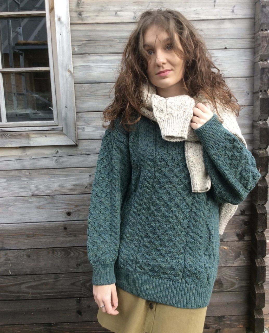 Pull traditionnel irlandais chaud laine mérinos mixte premier prix Aran  Crafts